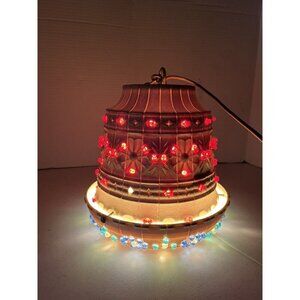 Vintage 1970's LAWNWARE Hanging Swag Light Patio Camper Large Multi-Color Light